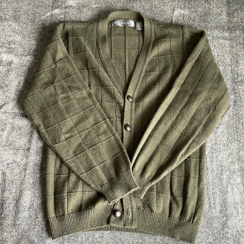 Oscar De La Renta Green Cardigan